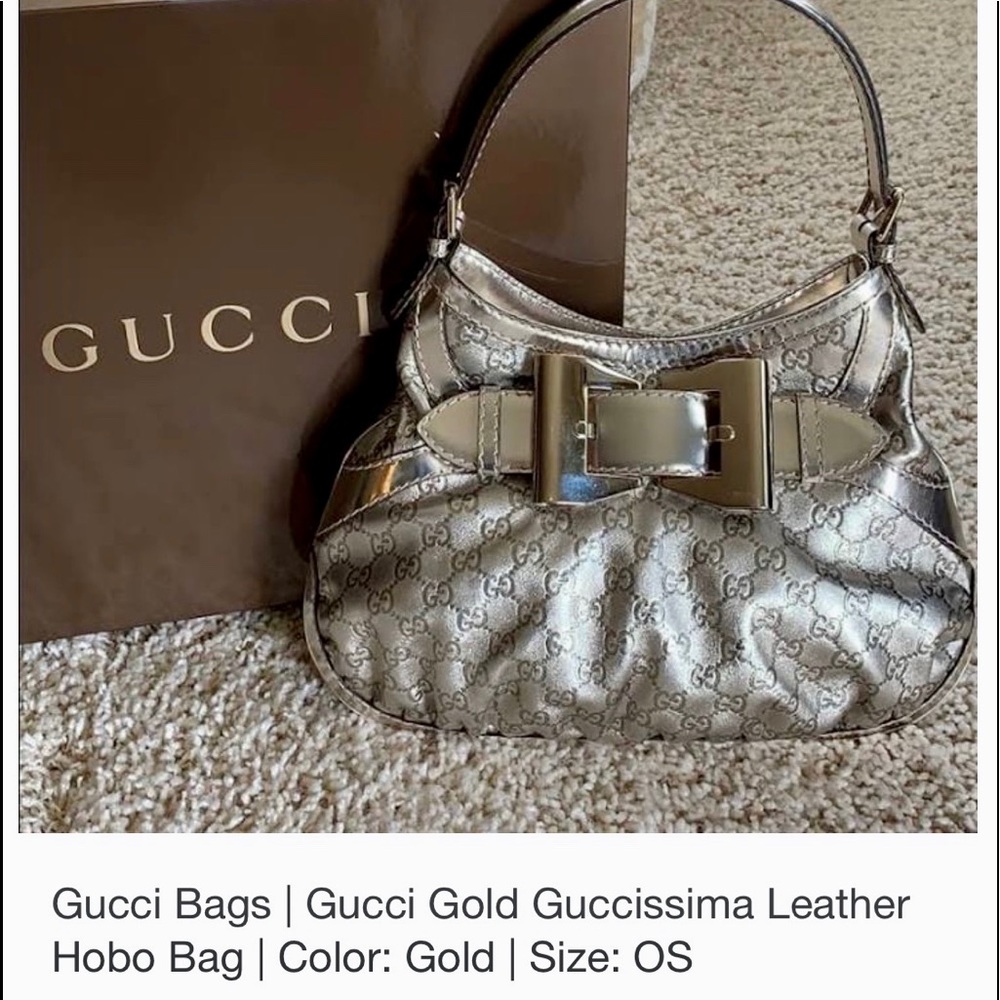 Gucci gold Guccissima hobo bag